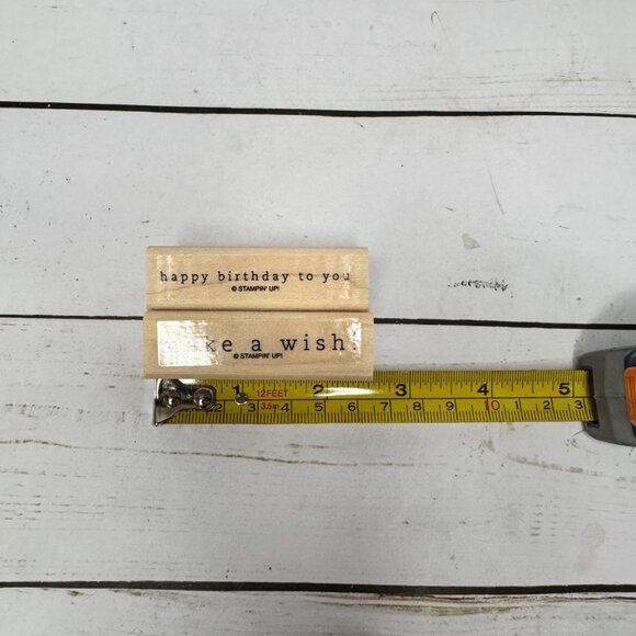 Stampin Up Happy Birthday Wood Mounted Rubber Stamp Candle Birthday Wishes Words - Picture 4 of 12